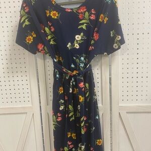 LuLaRoe Navy Marley Dress with Floral Print